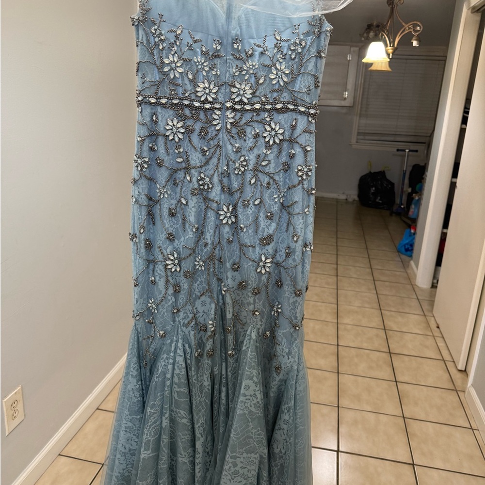 Mac Duggal Light Blue Elegant Gown